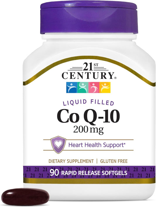 High Potency Co Q10 Softgels - 200mg, 90 Capsules for 21st Century