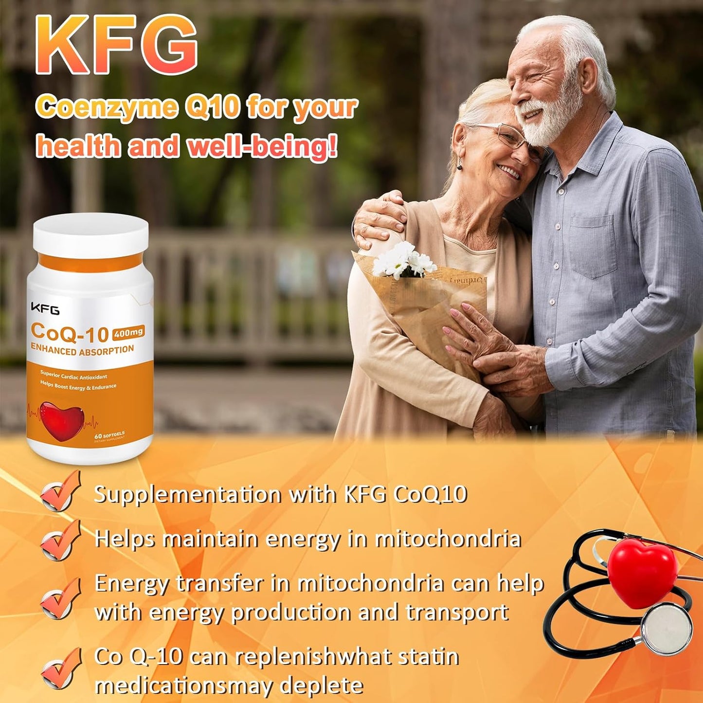 High Potency CoEnzyme Q10 Softgels 400mg for Heart Health, Cardio Support & Energy - Gluten Free