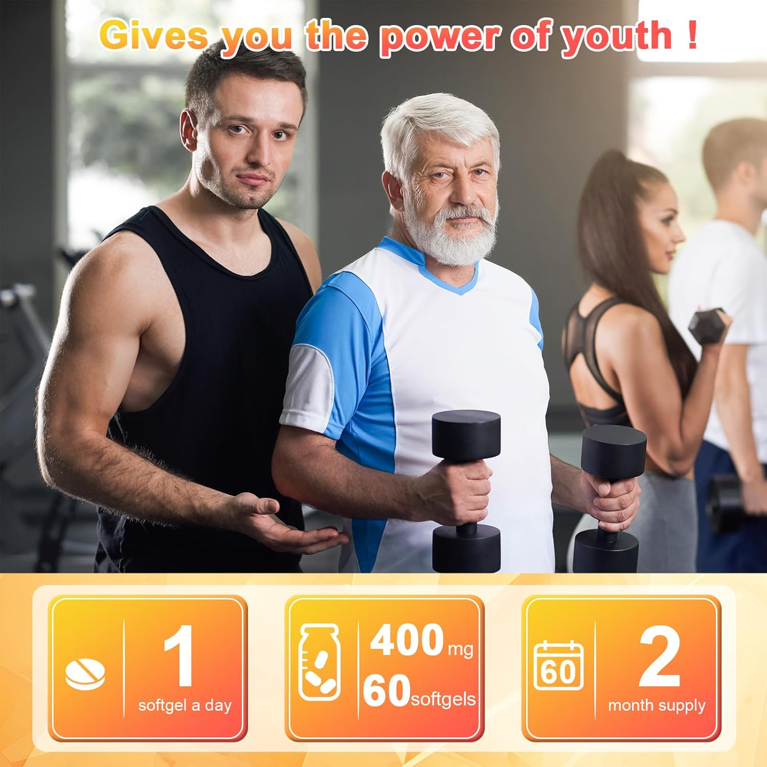 High Potency CoEnzyme Q10 Softgels 400mg for Heart Health, Cardio Support & Energy - Gluten Free