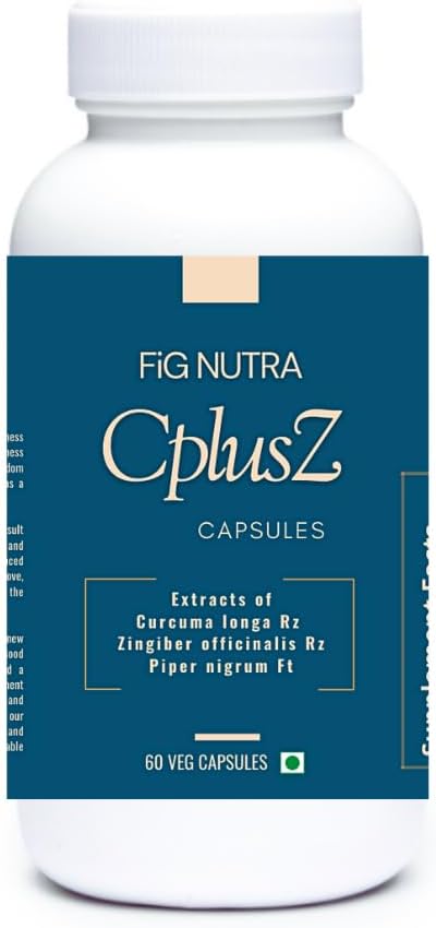 High Potency CPlusZ by FounditGood FiG Nutra: Curcumin with Black Pepper & Ginger - Joint & Metabolic Support - 60 Veg Caps