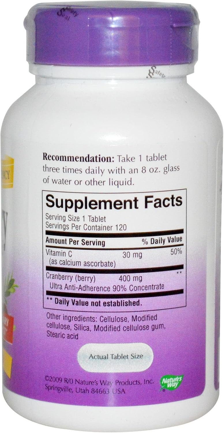 High Potency Cranberry Supplement - 400 mg - 120 Tablets by Nature's Way