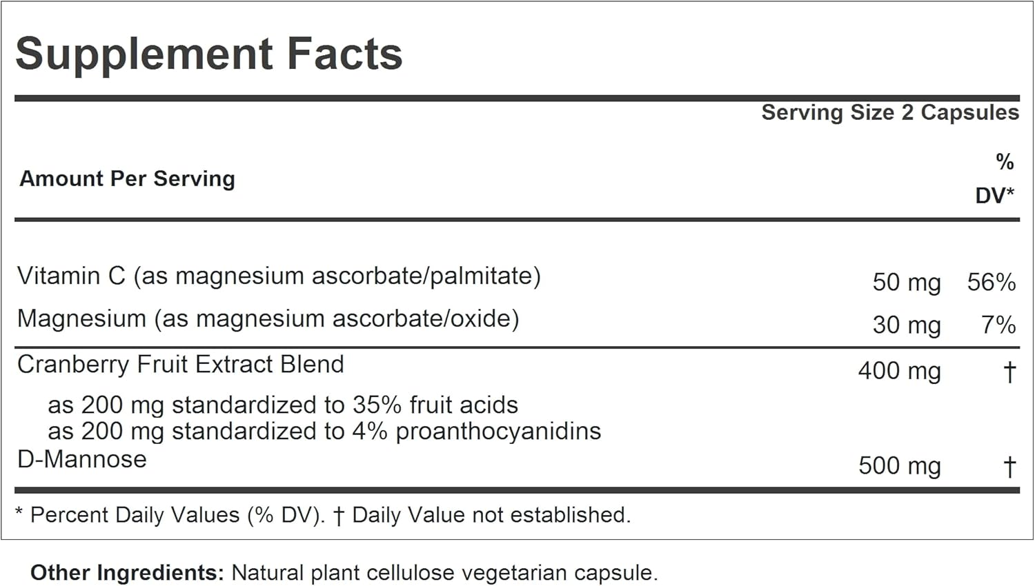 High Potency Cranberry with D-Mannose Capsules - 360 Count - Supports Bladder, Kidney, and Urinary Tract Health - Standardized Concentrate