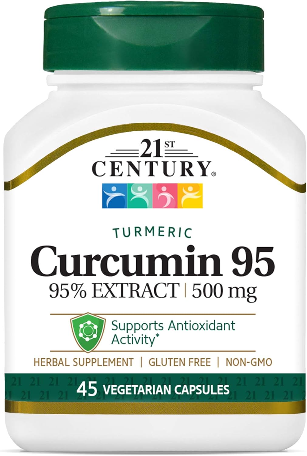 High Potency Curcumin 95 Herbal Supplements for Modern Living, 45 Capsules