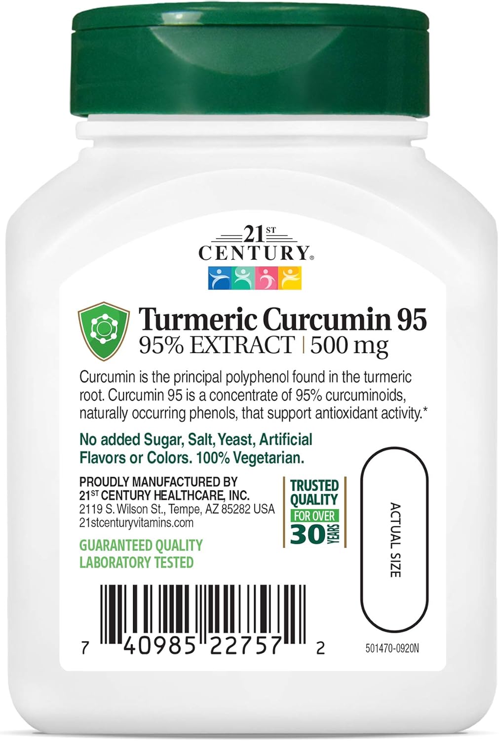 High Potency Curcumin 95 Herbal Supplements for Modern Living, 45 Capsules