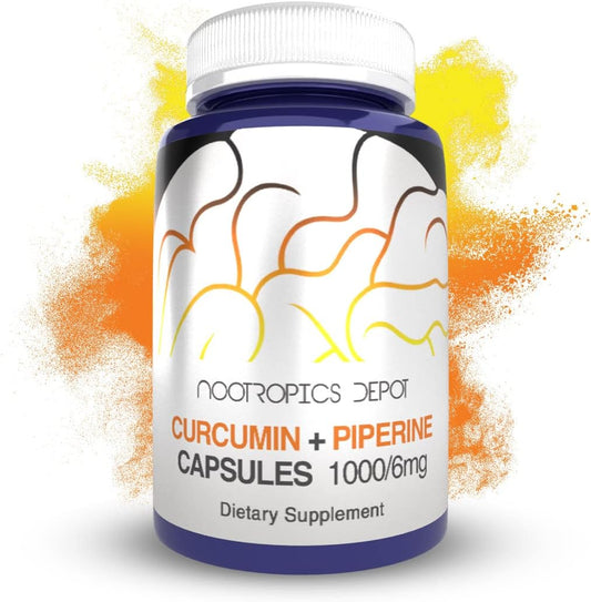 High Potency Curcumin + Piperine Capsules | 1000mg Curcumin + 6mg Piperine | 60 Capsules
