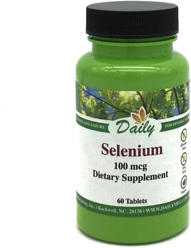 High Potency Daily Selenium Supplement - 100 mcg, 60 Tablets