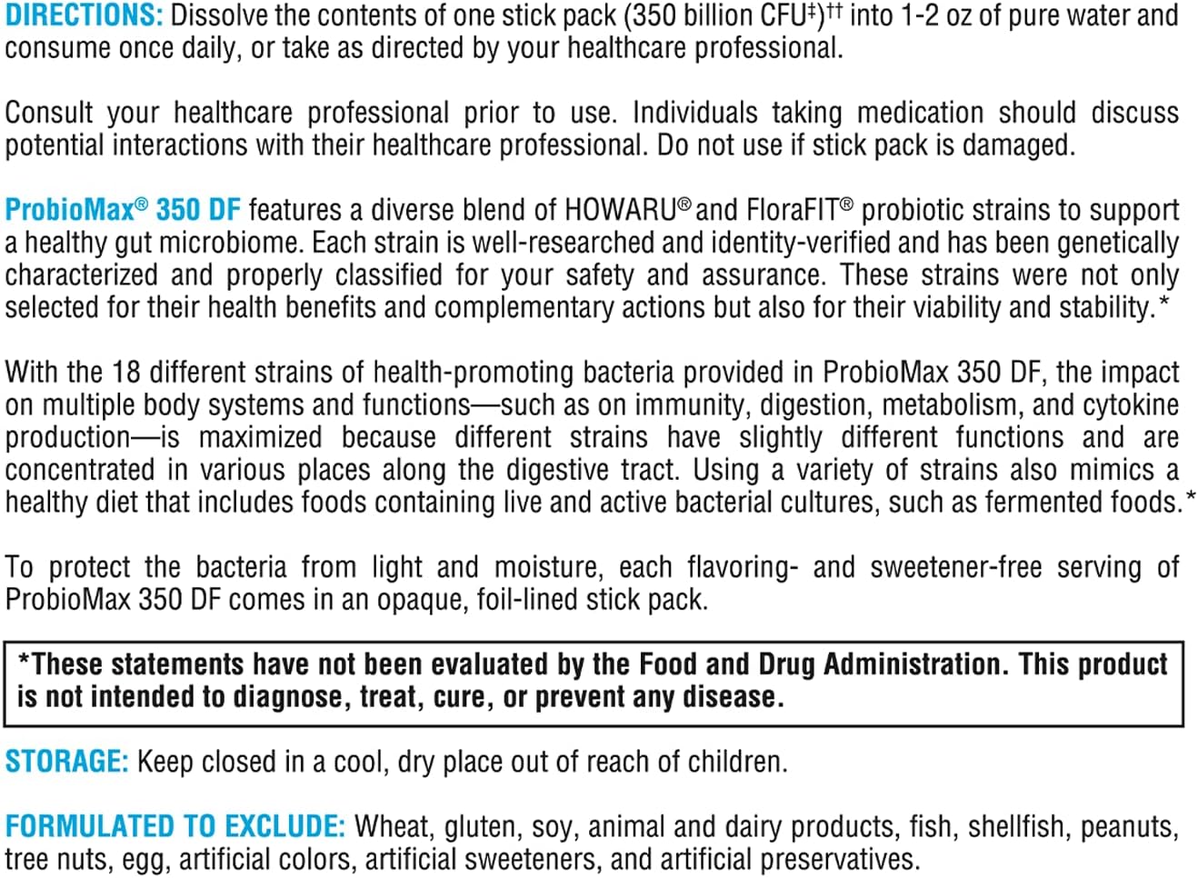 High Potency Dairy-Free Probiotic Supplement - XYMOGEN ProbioMax 350 DF with 350 CFU & 18 Strains for Gut and Immune Health (15 Stick Packs)