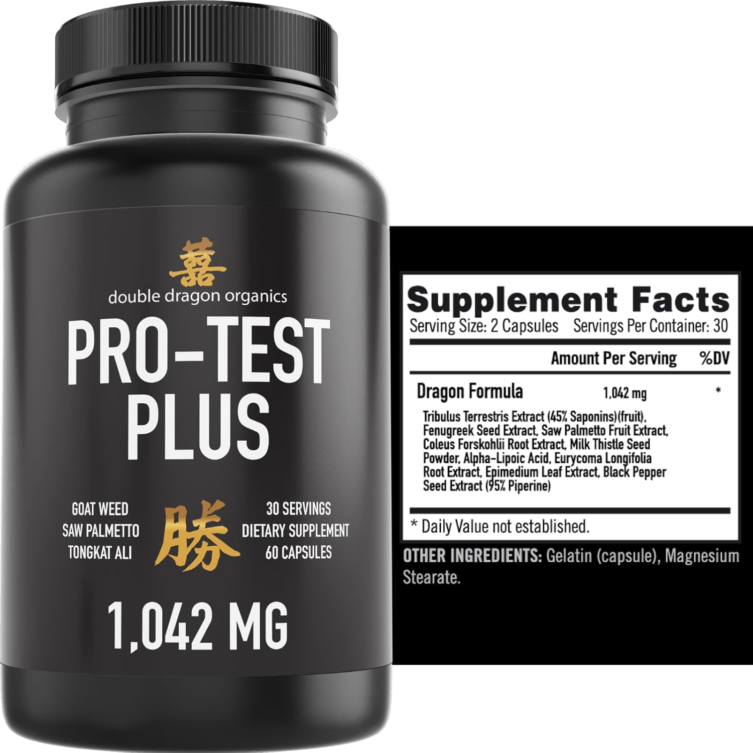 High Potency Double Dragon Organics Pro Test Plus Supplement - 1042mg Formula for Enhanced Performance
