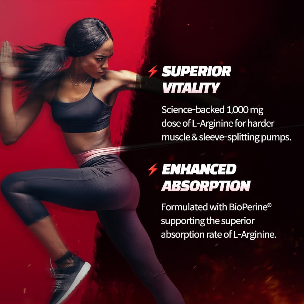 High-Potency Dual ARGININE Plus with Vitamin B Complex for Men's Energy & Performance - 1,000mg x 120 Tablets