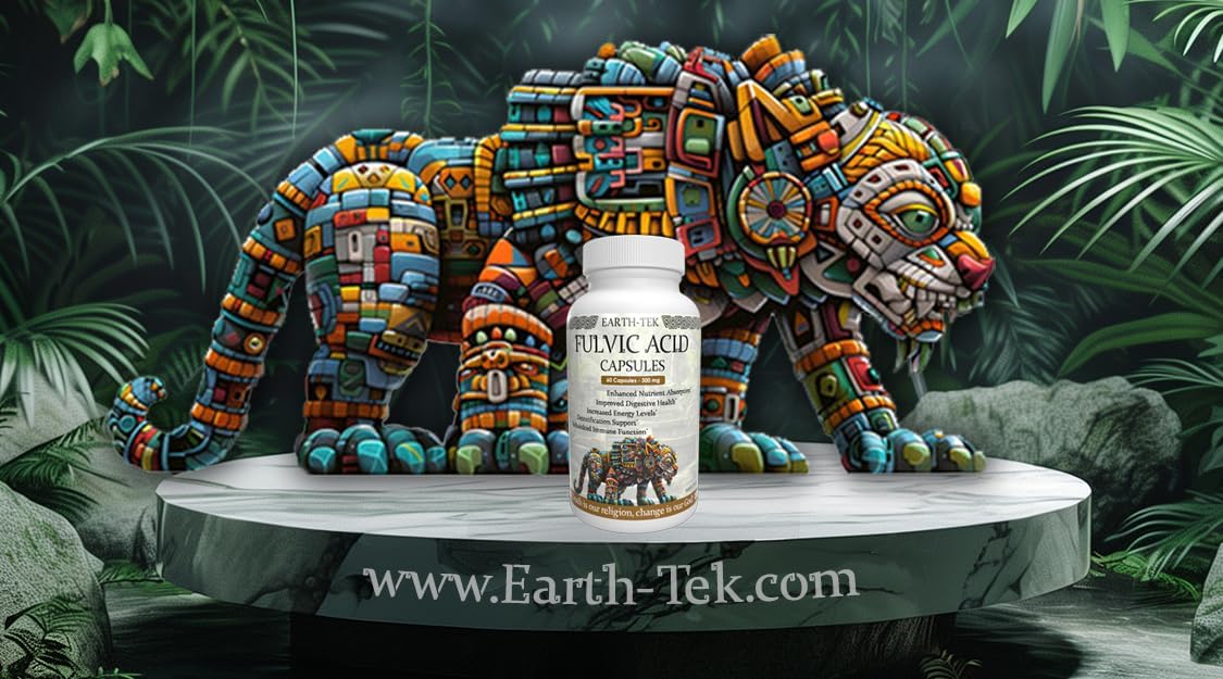 High-Potency Earth-Tek Fulvic Acid Capsules - 60 Count for Immune Support and Overall Health
