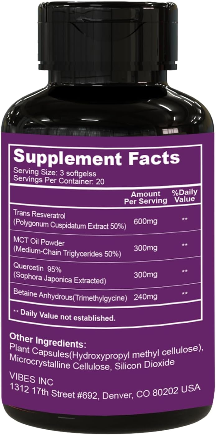 High Potency EAZGOO Resveratrol 600mg Capsules - Trans-Resveratrol Antioxidant Supplement for Healthy Aging Support (120 Count)