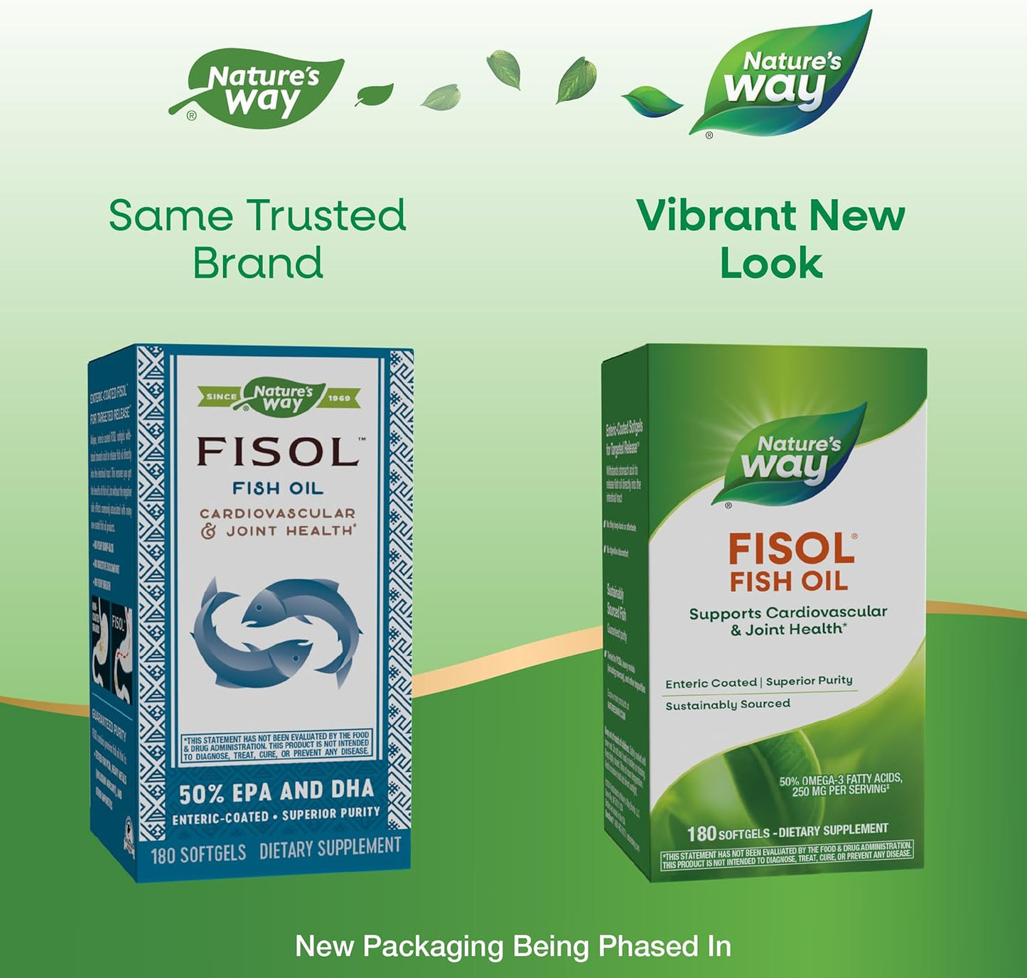 High Potency Enteric Coated Fisol Fish Oil for Cardiovascular and Joint Health - 180 Softgels