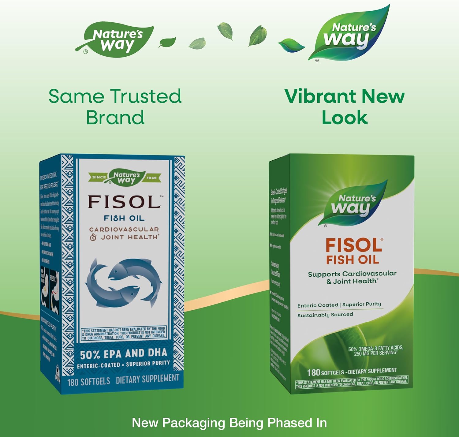 High Potency Enteric Coated Fisol Fish Oil for Cardiovascular and Joint Health - 180 Softgels