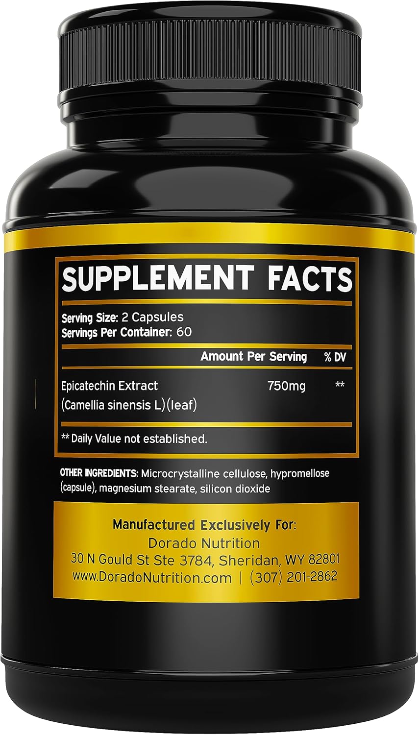 High Potency Epicatechin Extract and Turkesterone Supplement Combo - 120 Capsules Each, 750mg and 500mg Per Serving