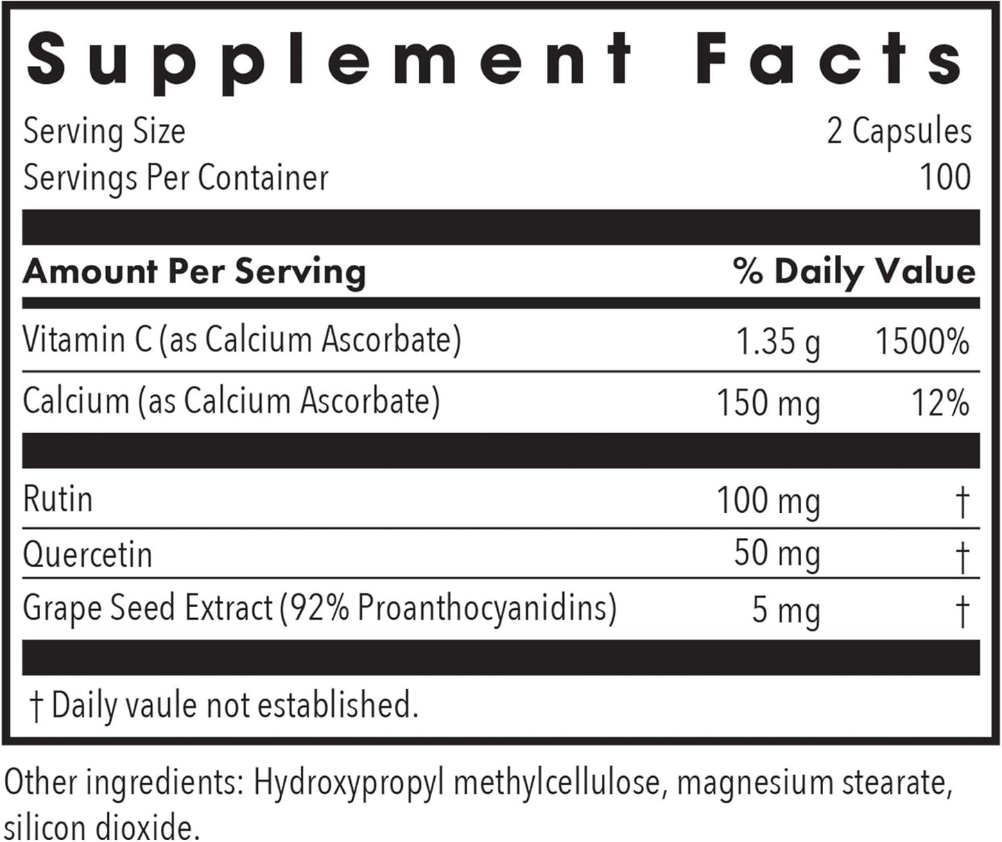 High-Potency Esterol Ester-C Vitamin C Supplement - 1350mg Immune Support with Bioflavonoids, Rutin, Quercetin - 200 Vegan Capsules