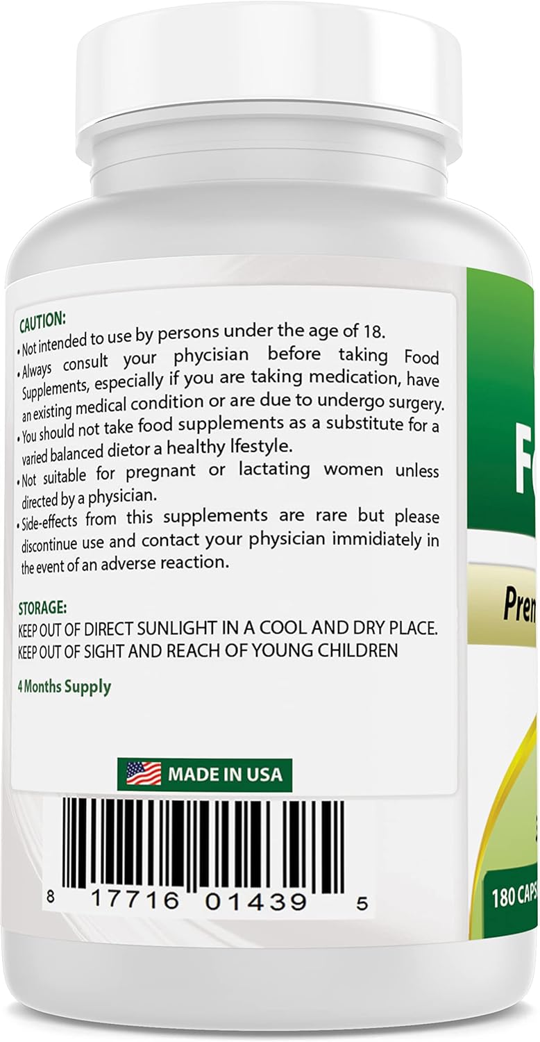 High Potency Feverfew Supplement - 380 mg, 180 Capsules - All-Natural Formula for Headache Relief and Overall Wellness