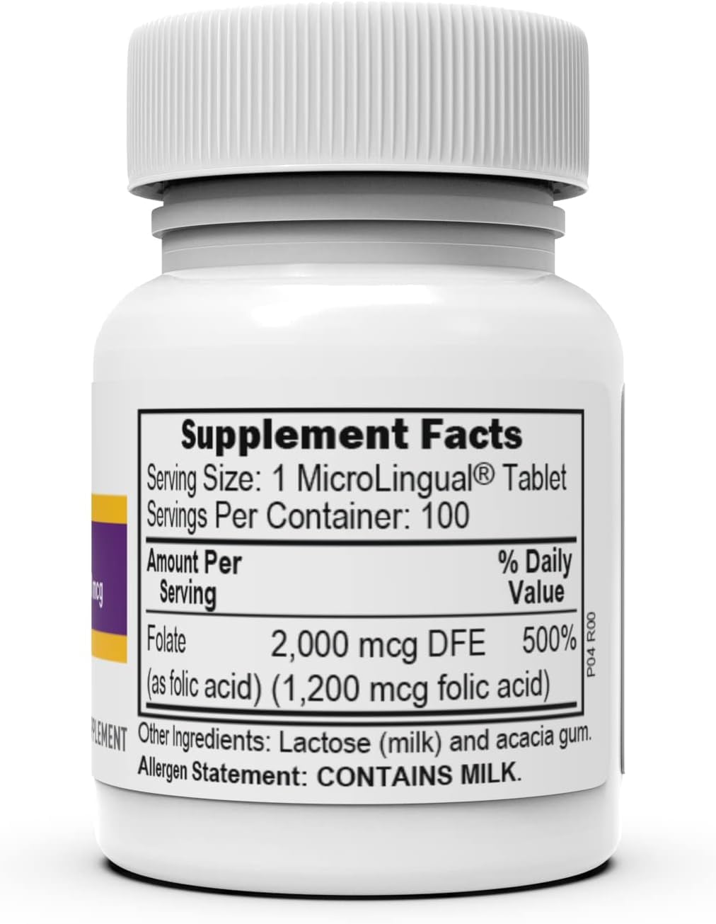High Potency Folic Acid Vitamin B9 1200 mcg Sublingual Tablets, 100 Count