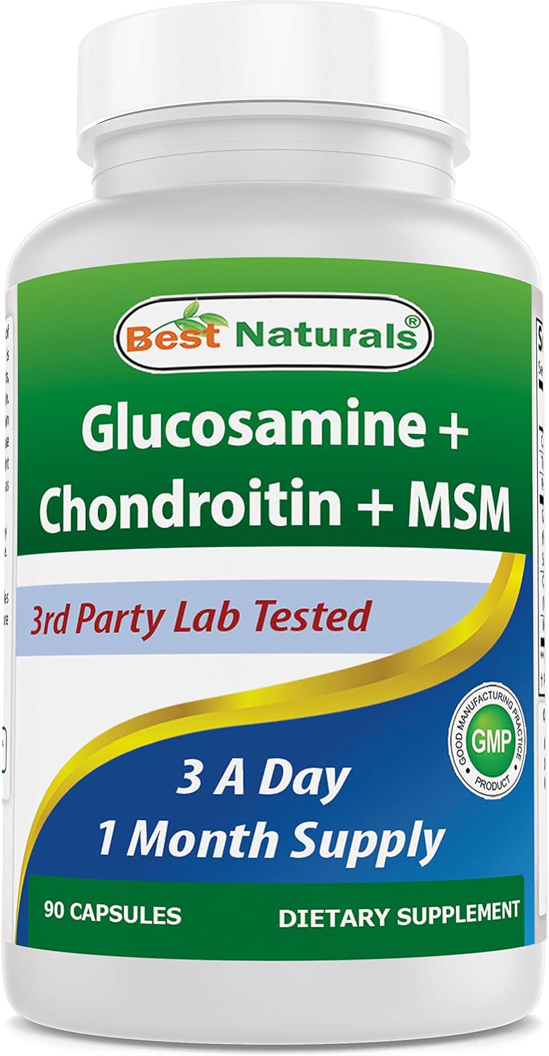 High-Potency Glucosamine Chondroitin MSM Supplements, 2600mg per Serving, 90 Capsules - 90 Count Pack