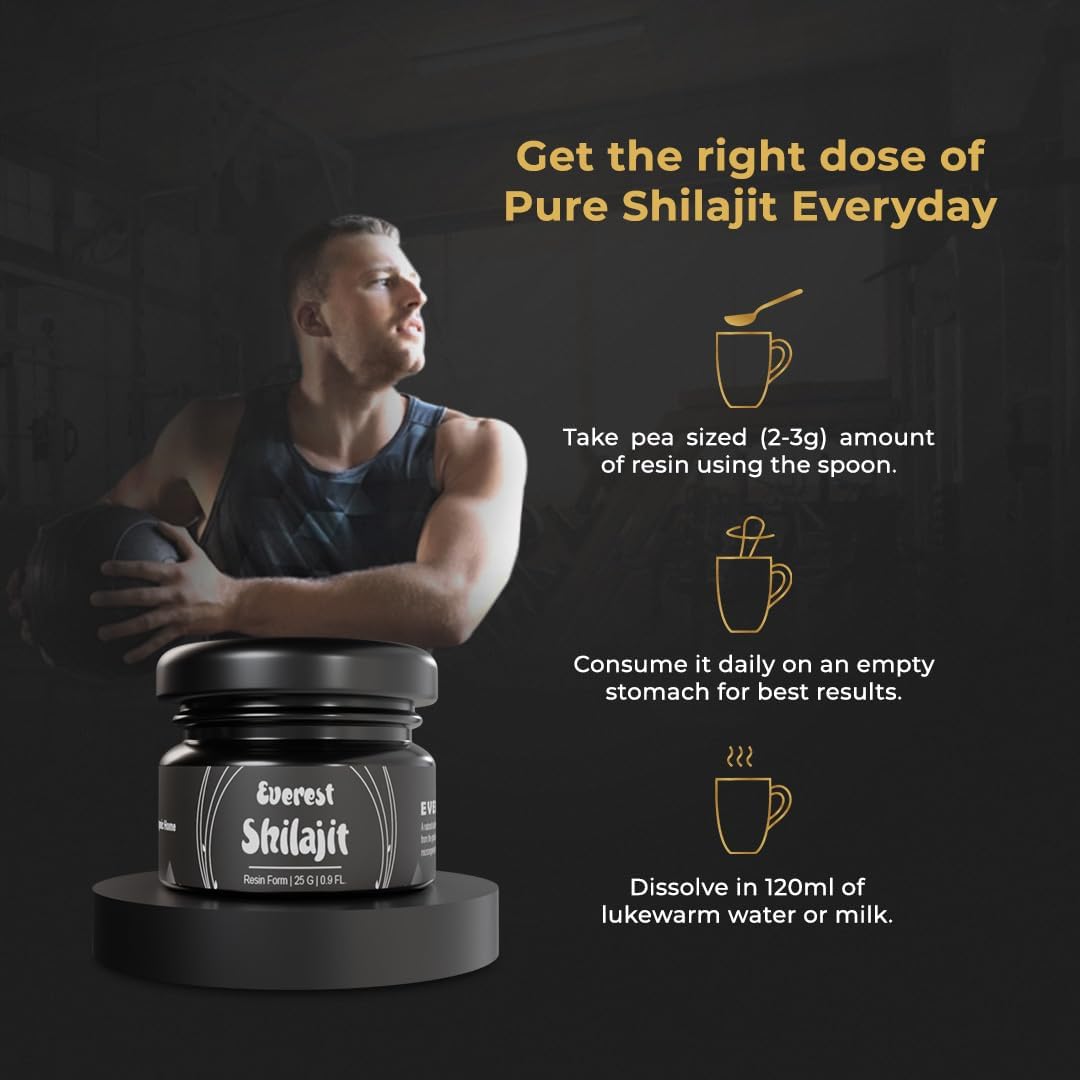 High Potency Gold Grade Everest Shilajit Resin for Men & Women | Pure Nepalese Shilajit with 85+ Trace Minerals | 75% Fulvic Acid | Lab Tested | 50 Servings, 25 GM