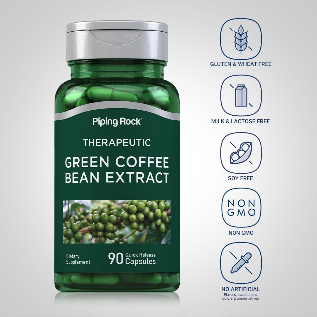 High Potency Green Coffee Bean Extract Capsules - 8000 mg | 90 Count | Non-GMO, Gluten Free Dietary Supplement