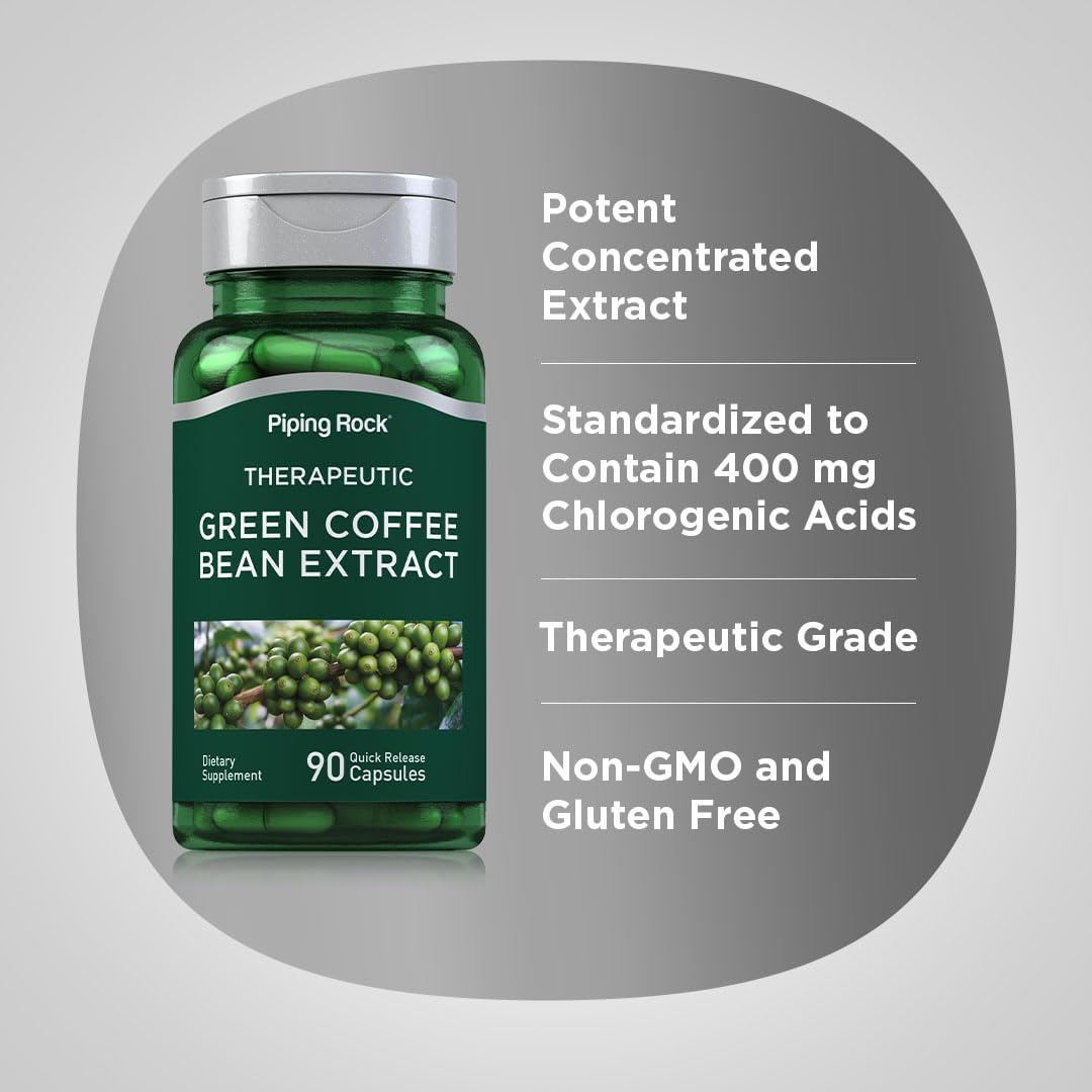 High Potency Green Coffee Bean Extract Capsules - 8000 mg | 90 Count | Non-GMO, Gluten Free Dietary Supplement