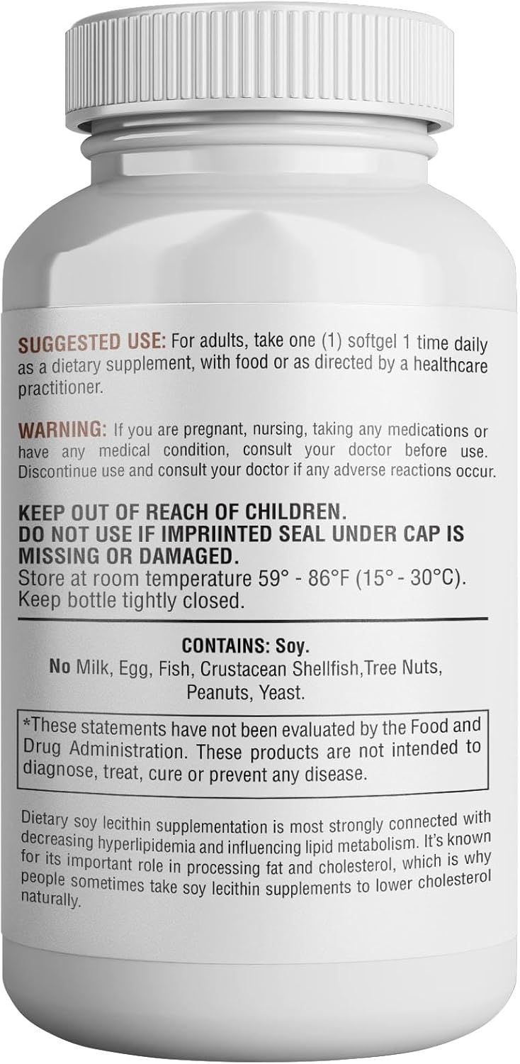 High Potency Health LFE Lecithin 1200mg Softgels for Brain & Nerve Support - Natural Essential Fatty Acids Dietary Supplement