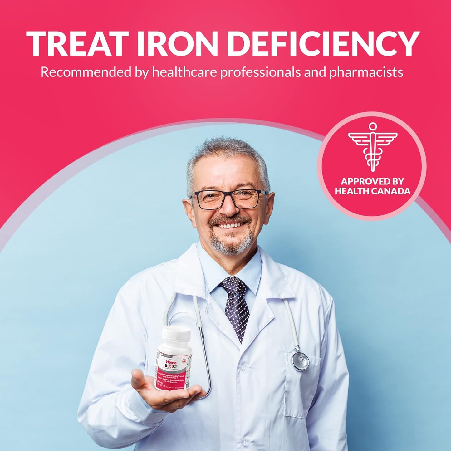 High Potency Hemeboost Iron Supplement - 60 Tablets with 11.6mg Heme Iron - Gentle on Stomach - Safe for Pregnancy - High Absorption Iron Pills for Adults