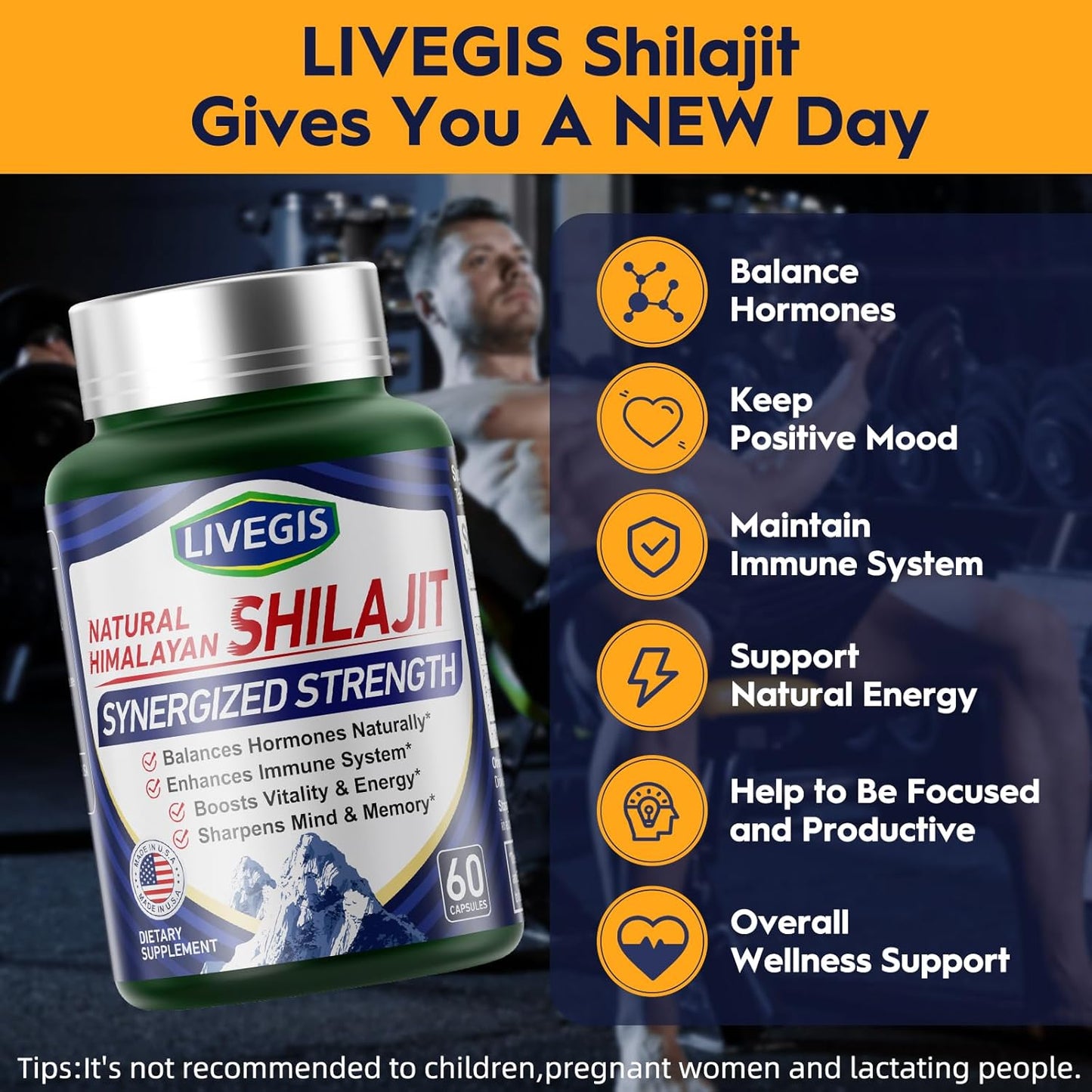 High-Potency Himalayan Shilajit Capsules for Balancing Hormones and Boosting Immunity - 60 Count Organic Supplement