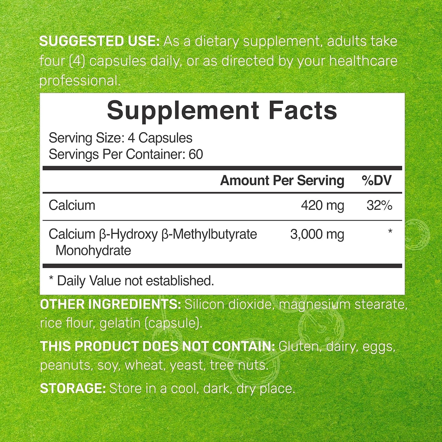 High-Potency HMB Supplement 3,000mg - 240 Capsules | Muscle Growth & Recovery Support | Fast-Acting Formula | Third Party Tested