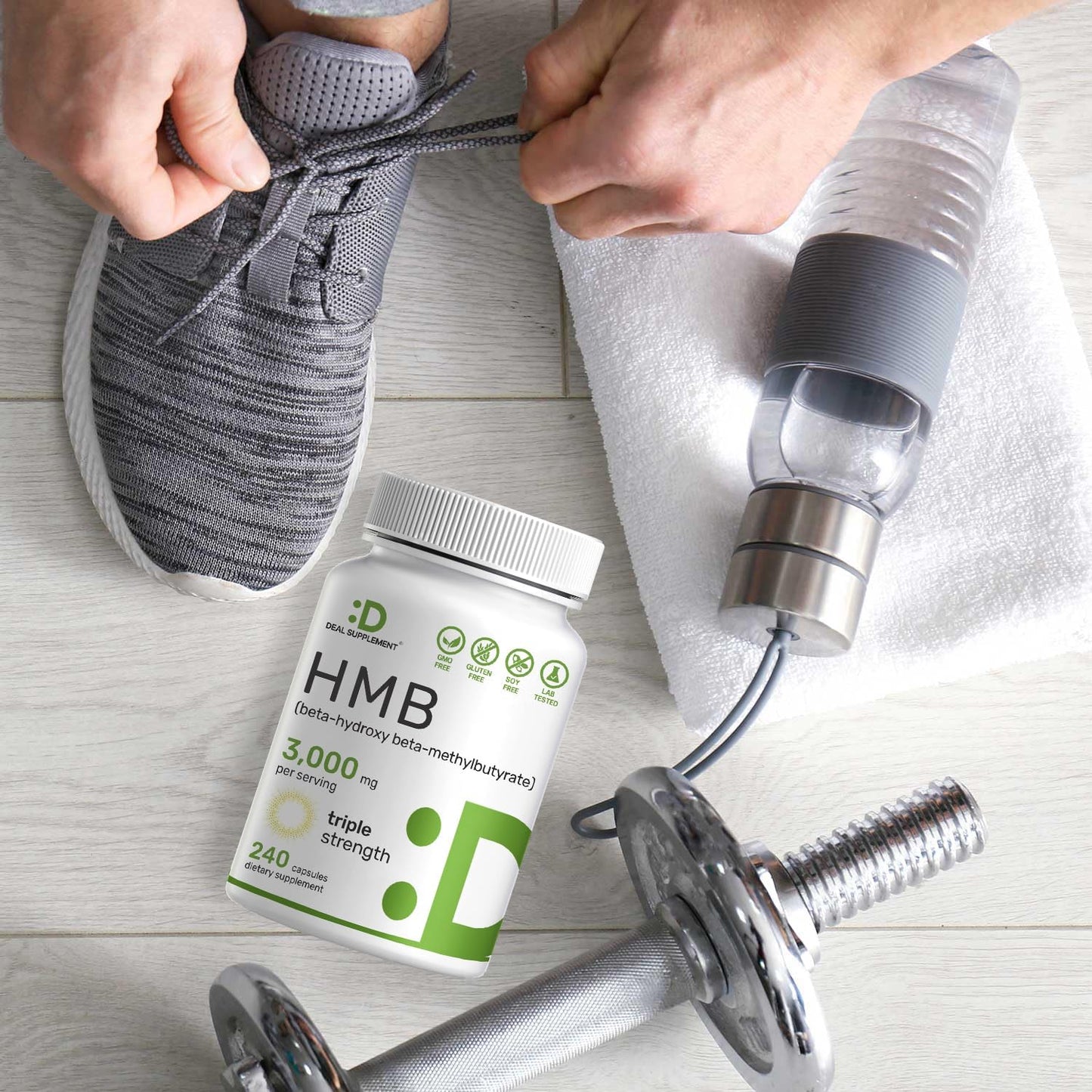 High-Potency HMB Supplement 3,000mg - 240 Capsules | Muscle Growth & Recovery Support | Fast-Acting Formula | Third Party Tested