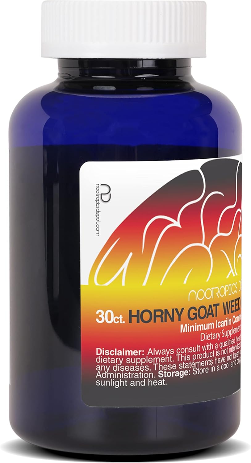 High-Potency Horny Goat Weed Capsules | 200mg | 30 Count | 50% Icariin | Epimedium Brevicornum