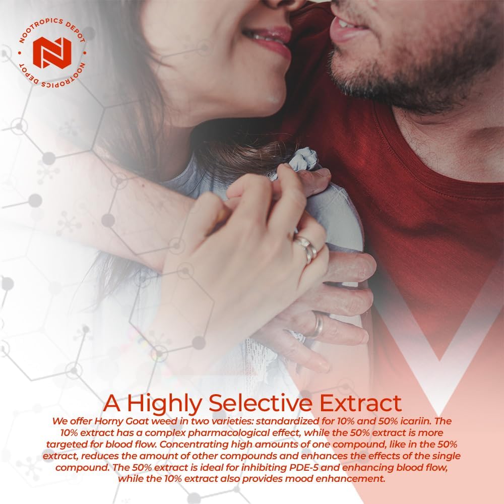 High-Potency Horny Goat Weed Capsules | 200mg | 30 Count | 50% Icariin | Epimedium Brevicornum