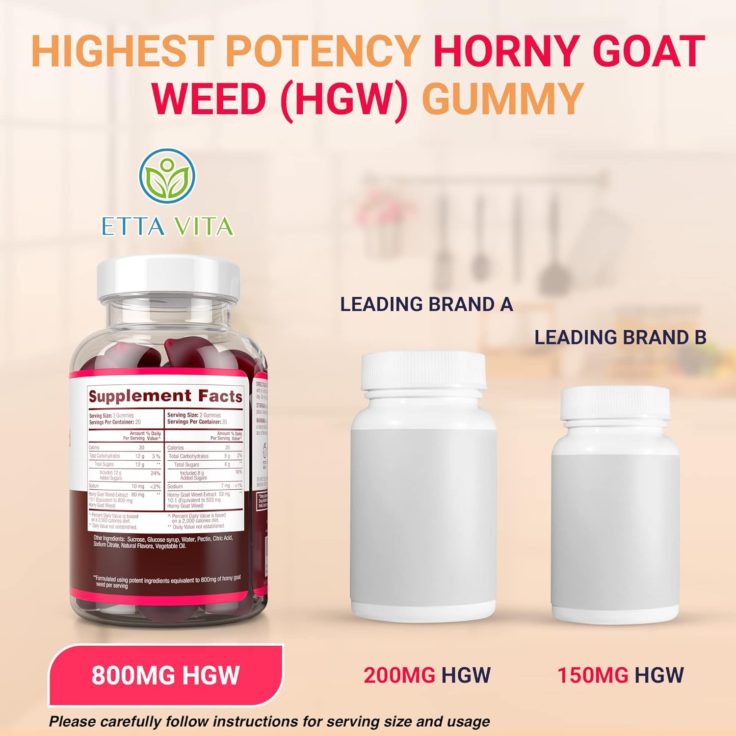 High-Potency Horny Goat Weed Extract Gummies for Men and Women - Natural Energy Boost, Stamina, and Performance Support - Vegan, Gluten-Free Grapefruit Chews