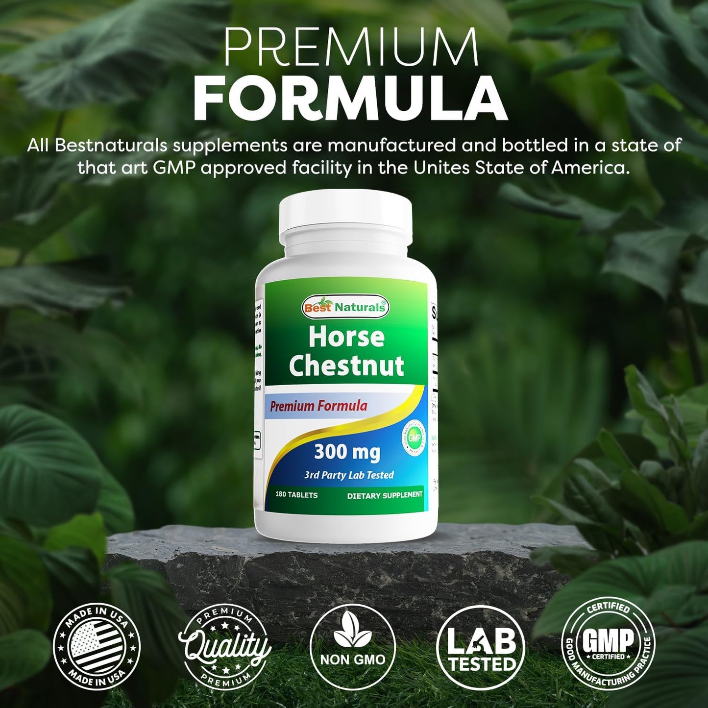 High Potency Horse Chestnut Extract 300mg - 180 Tablets | Natural Supplement for Circulation Support