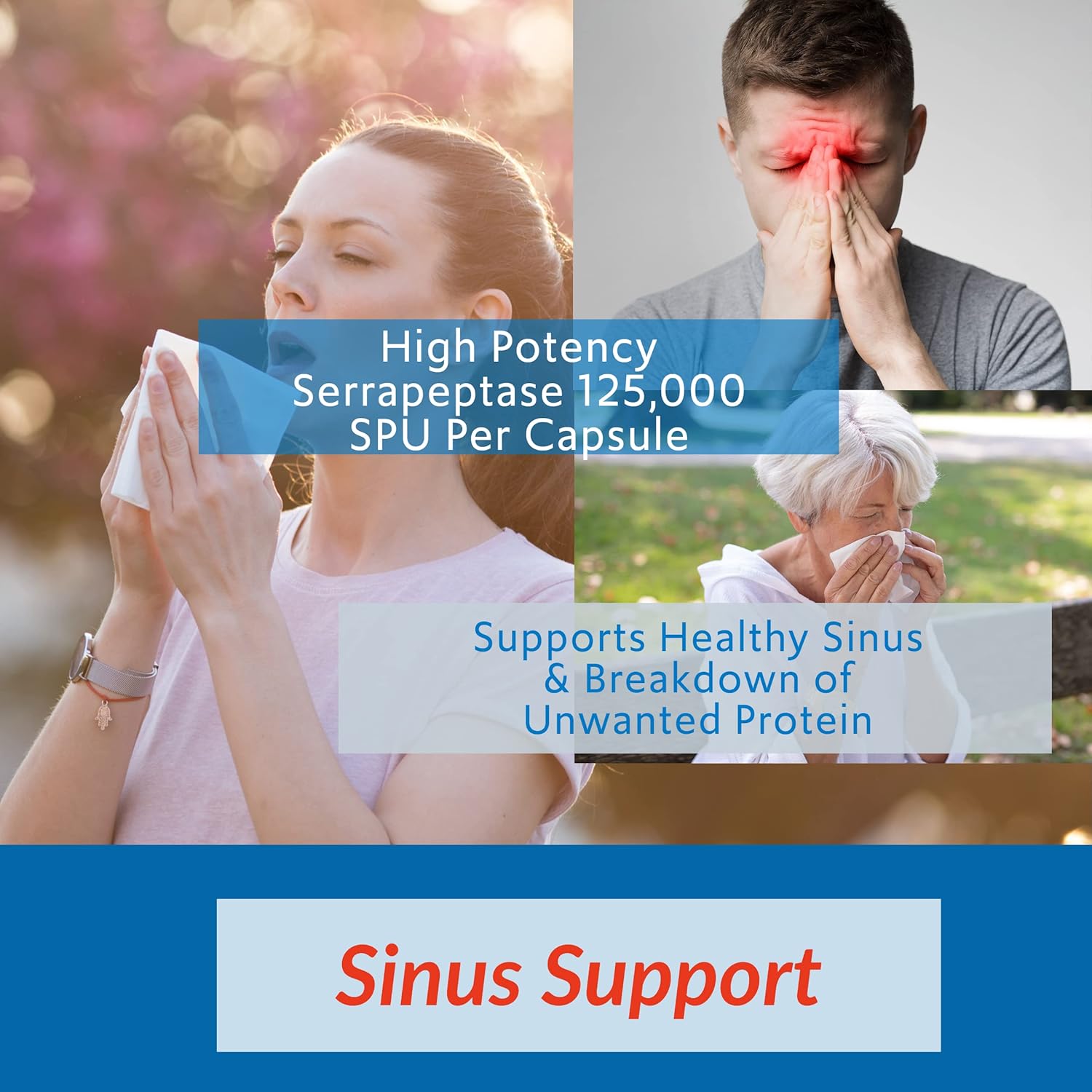 High Potency iEnzymes Serra-125k Serrapeptase Enzyme Capsules - 125,000 SPU, 90 Delayed Release Caps, 6X More Powerful, Extra Strength Non-GMO, Gluten Free, Vegan - Pack of 3