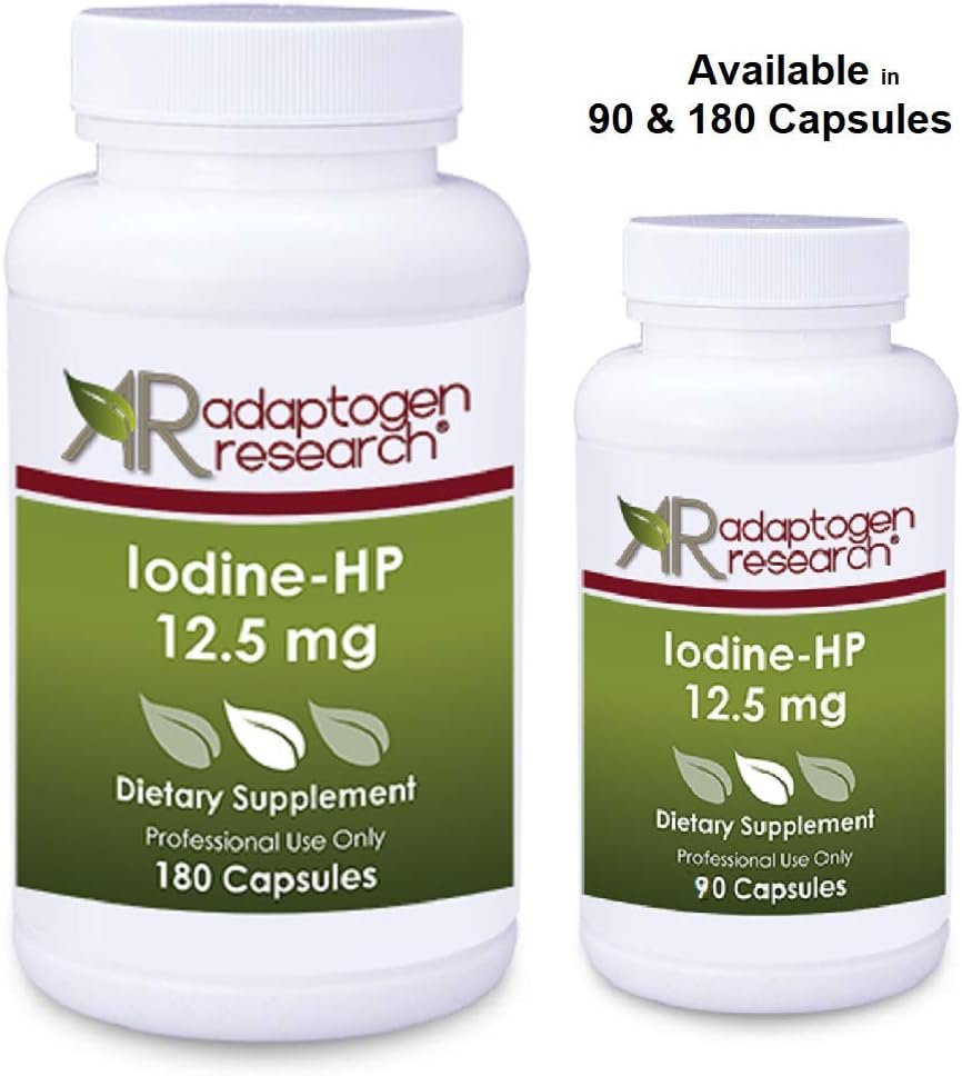 High Potency Iodine Complex Supplement - 12.5 mg with Sodium Iodide Potassium Iodide - 180 Vegetarian Capsules by Adaptogen Research