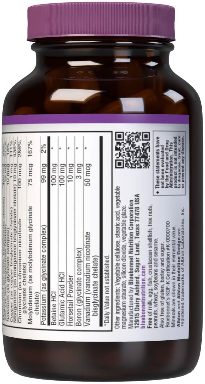 High Potency Iron-Free Chelated Multiminerals with Albion Chelated Minerals - Soy-Free, Gluten-Free, Non-GMO, Kosher Certified - 60 Caplets