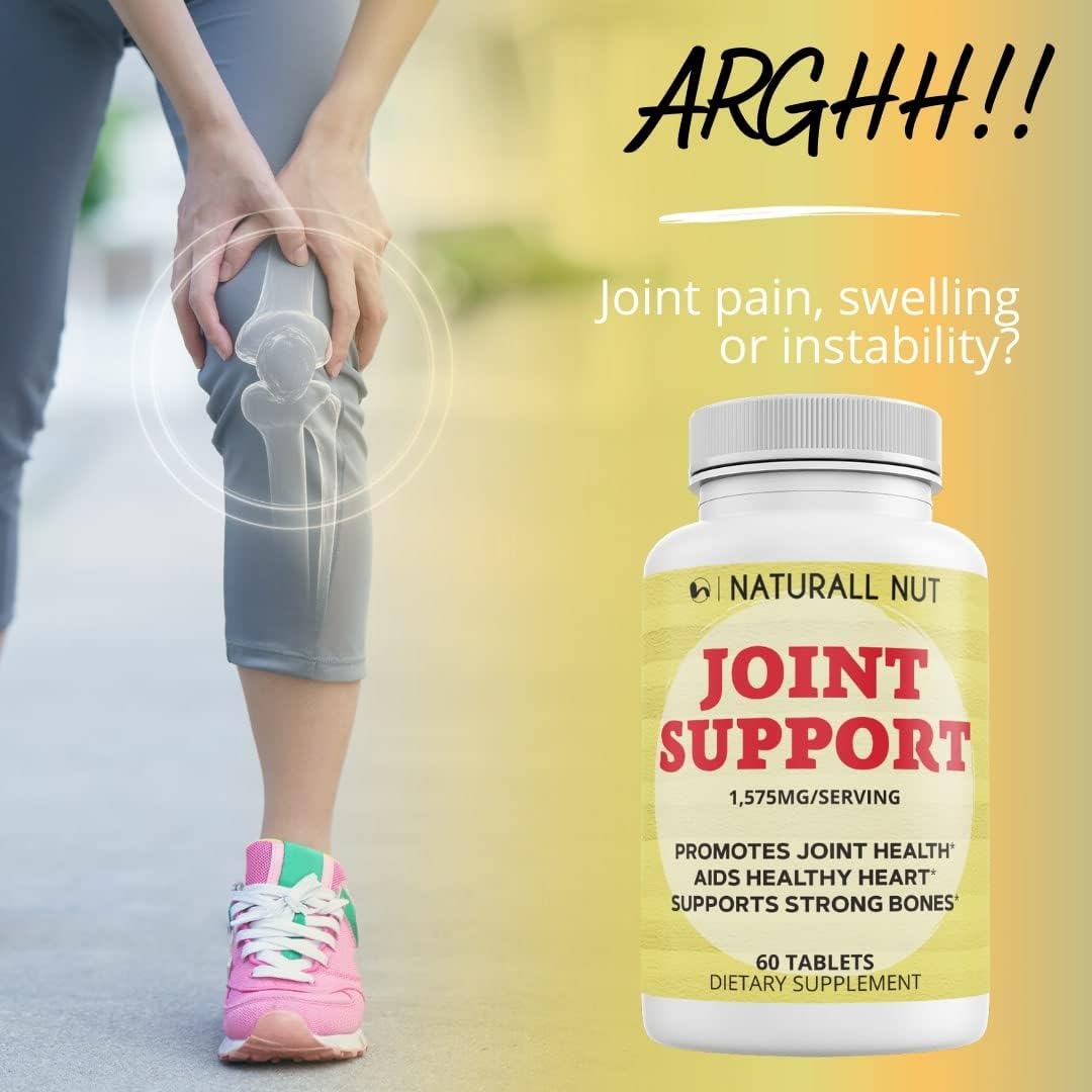 High Potency Joint Support Formula with Glucosamine, Chondroitin, MSM, Turmeric, Boswellia, Hyaluronic Acid, Collagen - Non GMO Joint Supplements for Women & Men - 60 Tablets