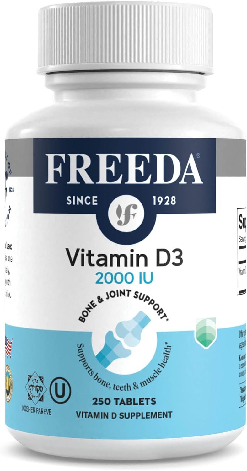 High Potency Kosher Vitamin D3-2000 IU Tablets for Bone & Muscle Health - Immune Support - 250 Count