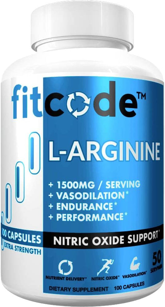 High Potency L-Arginine HCl 1500mg for Vascularity, Pumps, Endurance, Muscle Growth - Nitric Oxide Supplement for Performance and Energy - 50 Servings