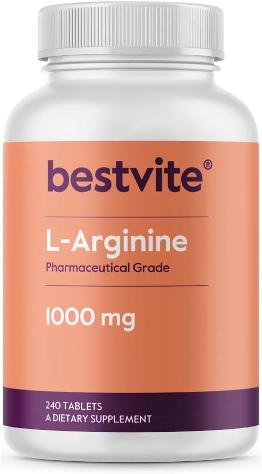 High Potency L-Arginine Tablets (240 Count) - 1000mg with 20% More Pure L-Arginine - Premium Quality Supplement
