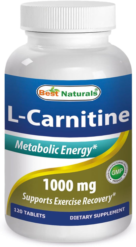 High Potency L-Carnitine Fumarate 1000mg Tablets - 120 Count - Enhances Cellular Energy Production