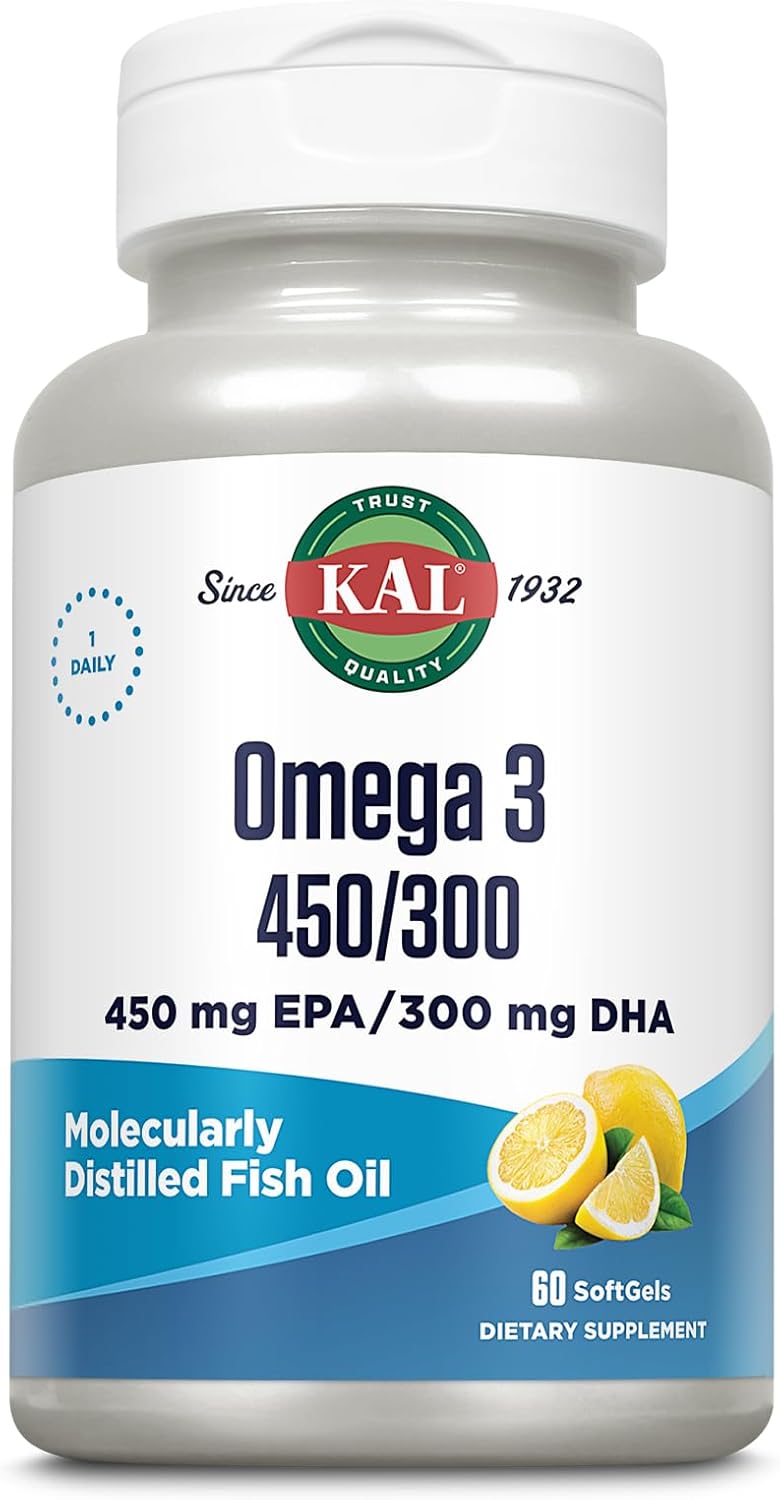 High Potency Lemon-Flavored Omega 3 Fish Oil Softgels, 1280 Mg, 60 Count