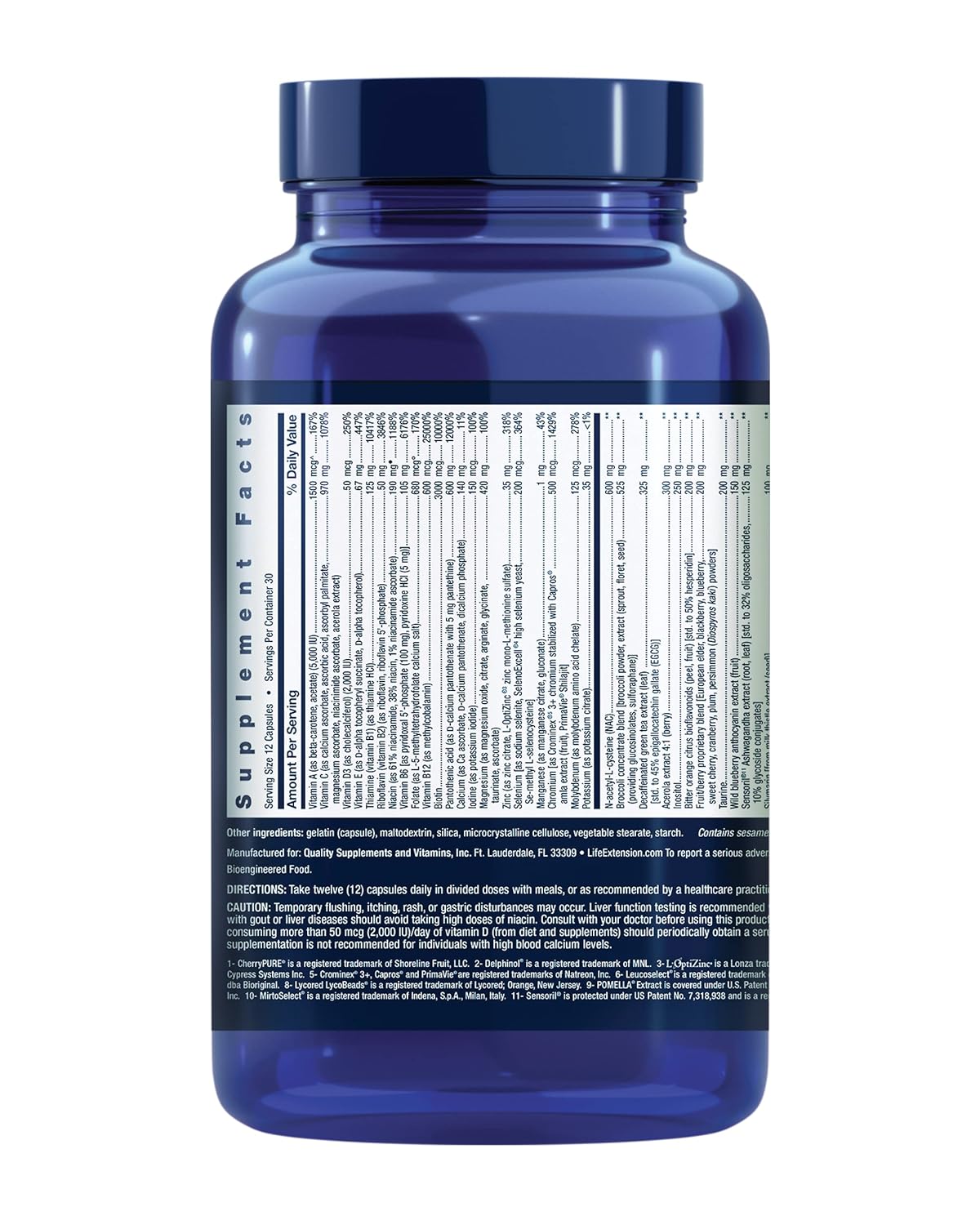 High Potency Life Extension Mix Capsules - Advanced Vitamin & Mineral Formula for Whole-Body Health, Healthy Aging - 360 Capsules, Gluten-Free