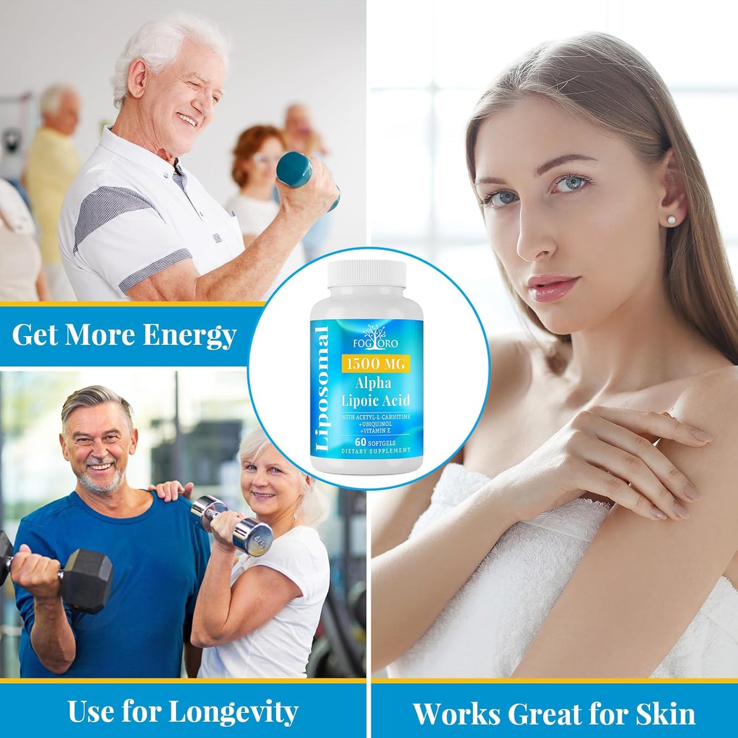 High Potency Liposomal Alpha Lipoic Acid Supplement for Energy Production & Antioxidant Support - 1500mg, 120 Softgels