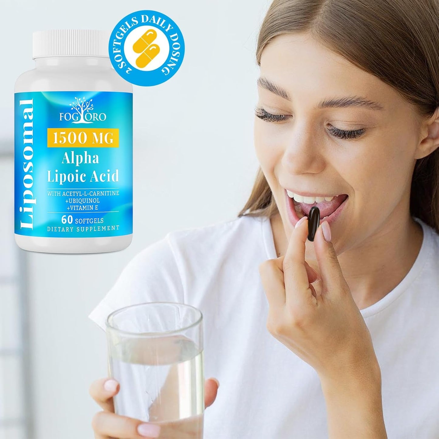 High Potency Liposomal Alpha Lipoic Acid Supplement for Energy Production & Antioxidant Support - 1500mg, 120 Softgels
