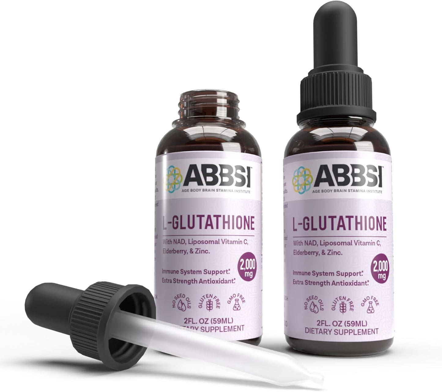 High Potency Liposomal Glutathione Liquid with NAD & Elderberry - 2000MG - Enhanced Absorption - 2 fl oz - Non-GMO, Vegan, Gluten-Free