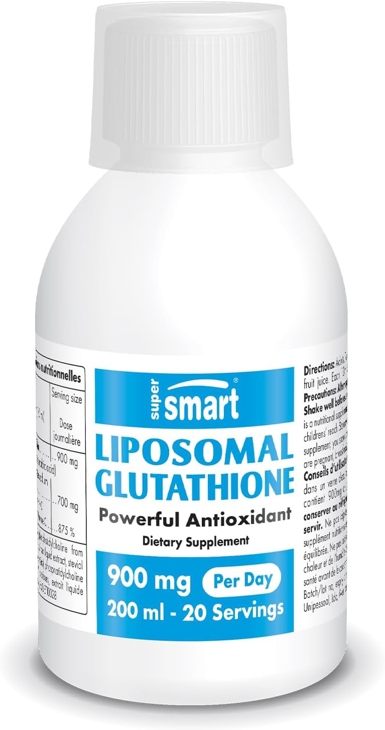 High Potency Liposomal Glutathione Liquid with Vitamin C - Enhanced Antioxidant Formula - Non-GMO & Gluten Free - 200ml - 20 Servings