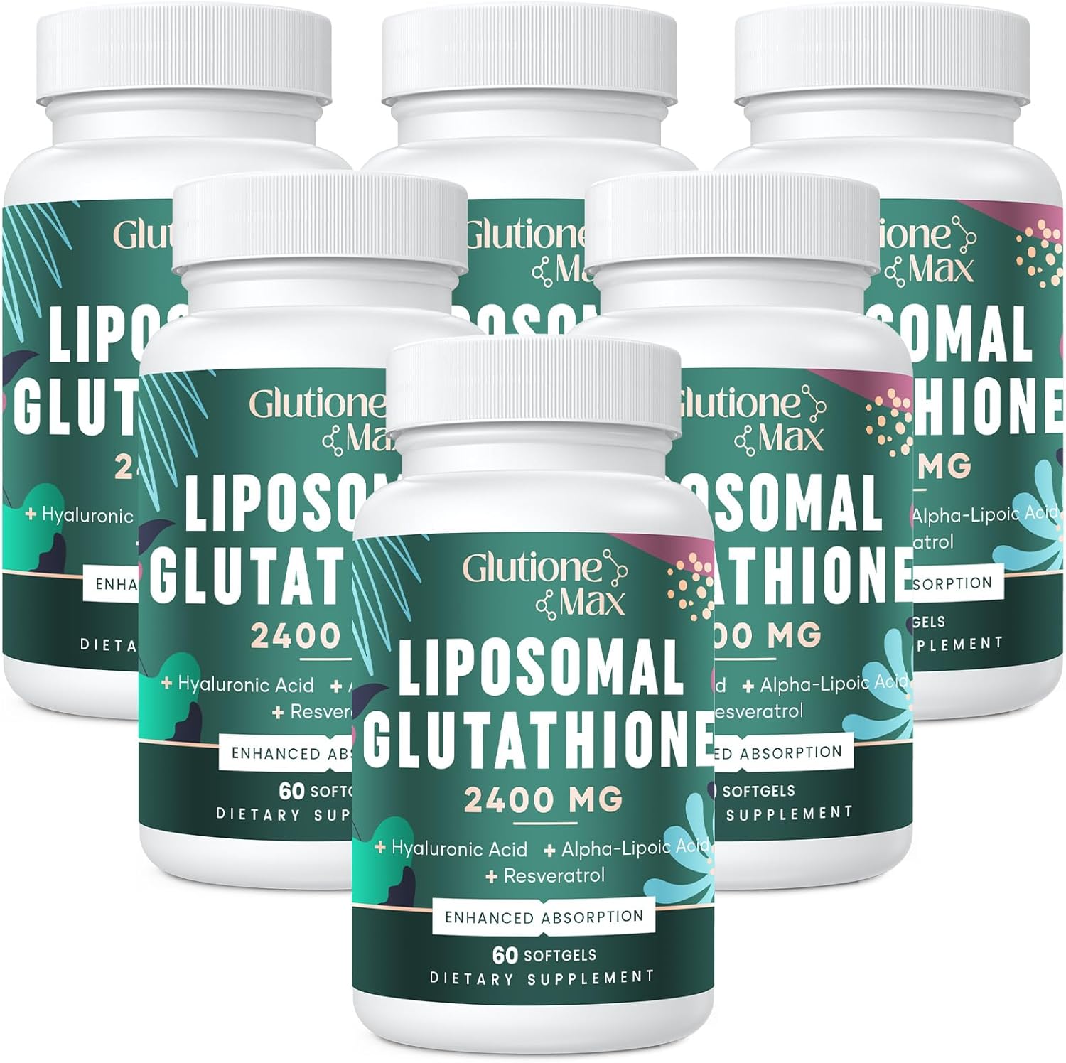 High Potency Liposomal Glutathione Supplement with Hyaluronic Acid, Resveratrol, and L-Glutathione Reduced for Antioxidant Support, Energy, and Aging Defense - 360 Softgels, Non-GMO, Maximum Absorption