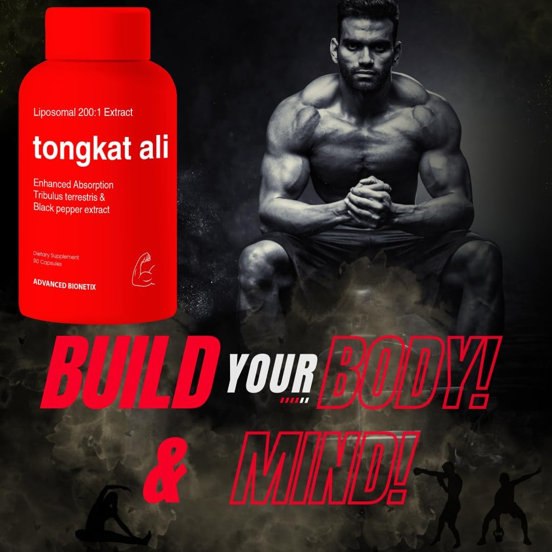 High Potency Liposomal Longjack Tongkat Ali Extract Capsules - 200,000 mg for Strength, Drive, Performance & Muscle Mass Boost